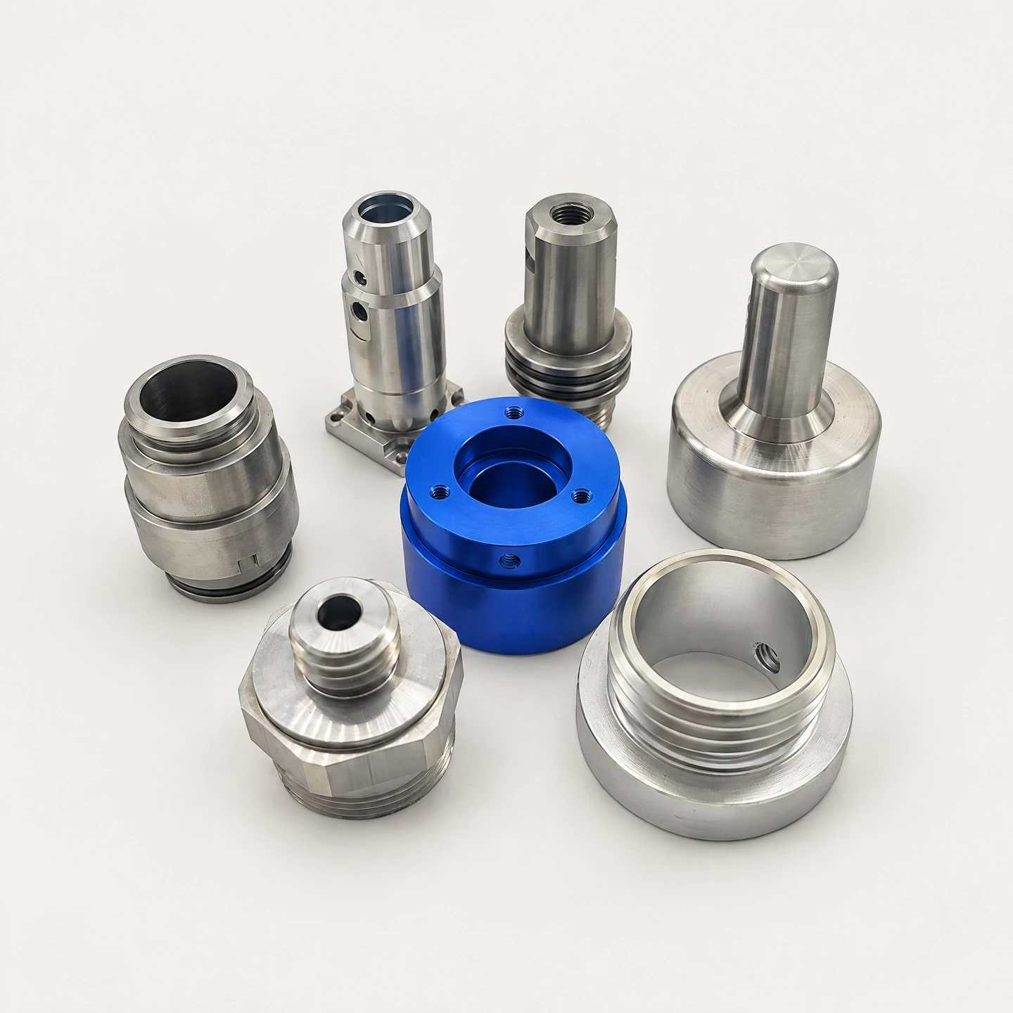 Representative CNC-turned precision metal components